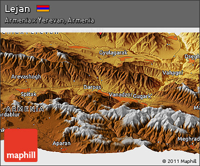Physical Panoramic Map of Lejan