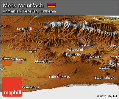 Physical Panoramic Map of Mets Mant'ash