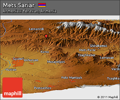 Physical Panoramic Map of Mets Sariar