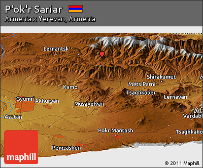 Physical Panoramic Map of P'ok'r Sariar