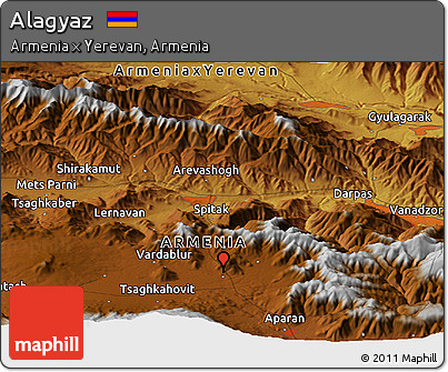 Physical Panoramic Map of Alagyaz