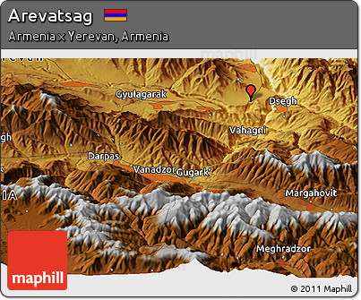 Physical Panoramic Map of Arevatsag