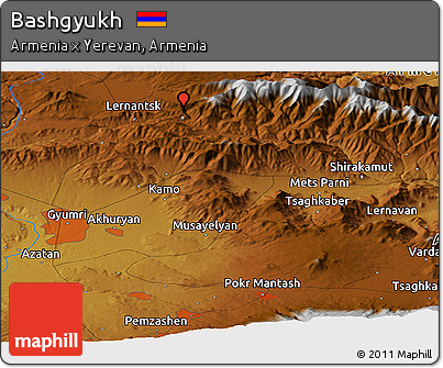 Physical Panoramic Map of Bashgyukh