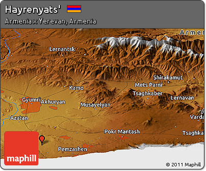 Physical Panoramic Map of Hayrenyats'