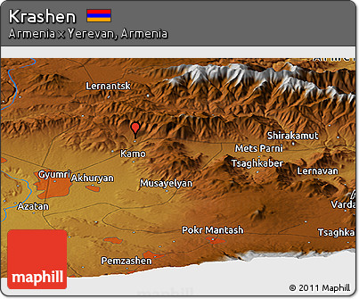 Physical Panoramic Map of Krashen
