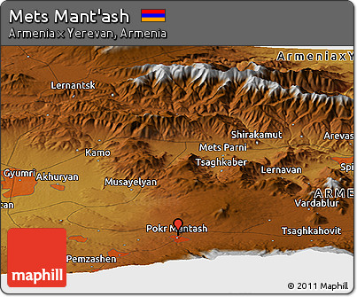 Physical Panoramic Map of Mets Mant'ash
