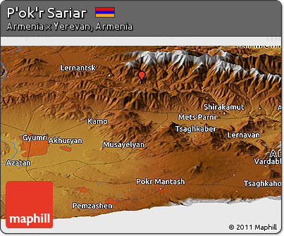 Physical Panoramic Map of P'ok'r Sariar