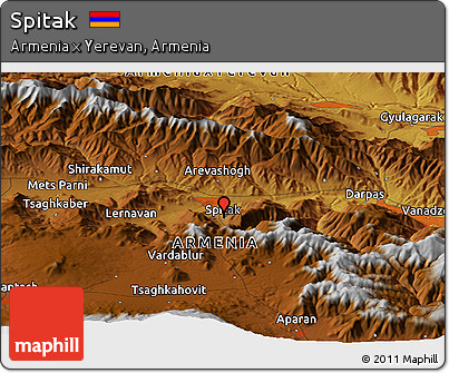 Physical Panoramic Map of Spitak