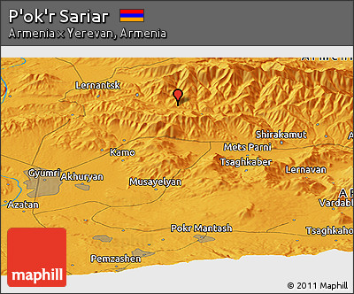 Political Panoramic Map of P'ok'r Sariar