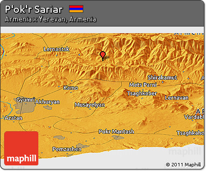 Political Panoramic Map of P'ok'r Sariar