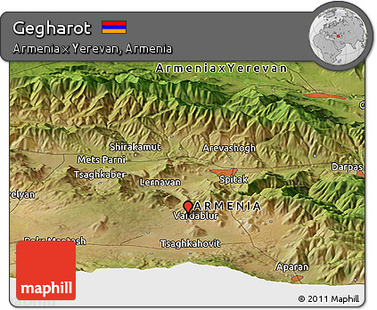 Satellite Panoramic Map of Gegharot