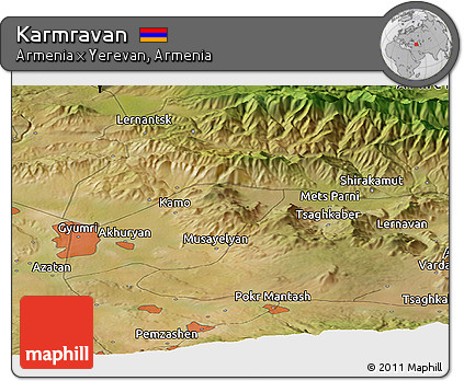 Satellite Panoramic Map of Karmravan