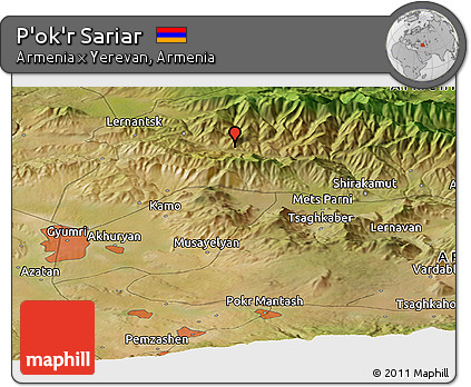Satellite Panoramic Map of P'ok'r Sariar