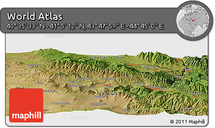 Satellite Panoramic Map of the Area around 40° 50' 23" N, 44° 16' 29" E