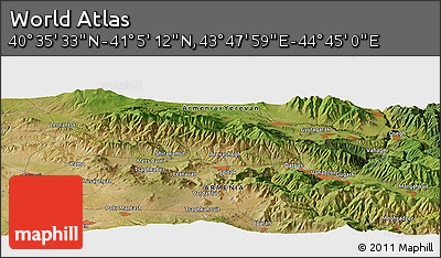 Satellite Panoramic Map of the Area around 40° 50' 23" N, 44° 16' 29" E