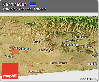 Satellite Panoramic Map of Karmravan