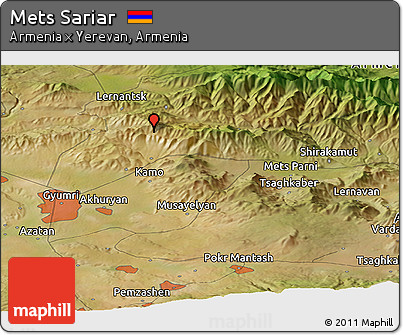 Satellite Panoramic Map of Mets Sariar