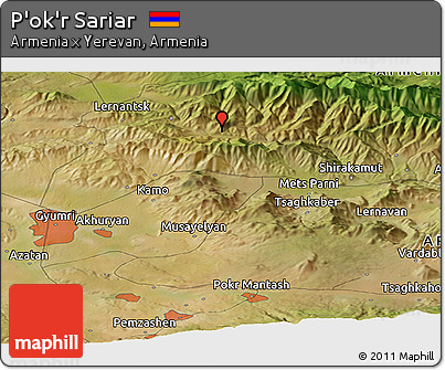 Satellite Panoramic Map of P'ok'r Sariar