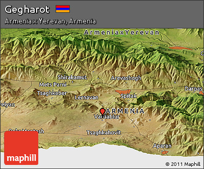 Satellite Panoramic Map of Gegharot