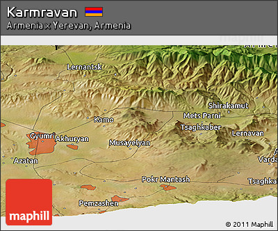 Satellite Panoramic Map of Karmravan