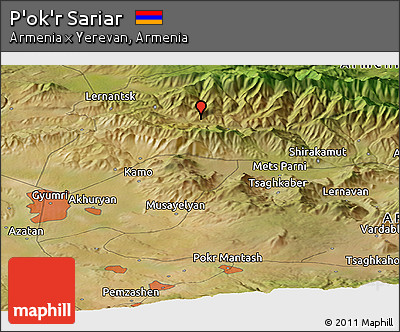 Satellite Panoramic Map of P'ok'r Sariar