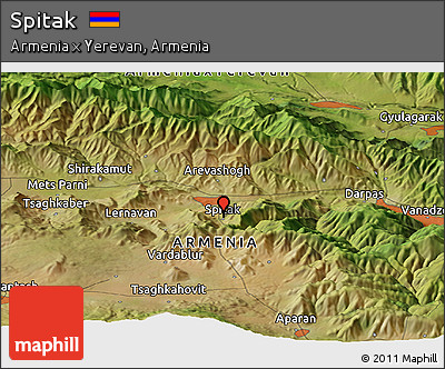 Satellite Panoramic Map of Spitak