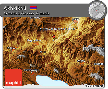 Physical 3D Map of Akhkikhli