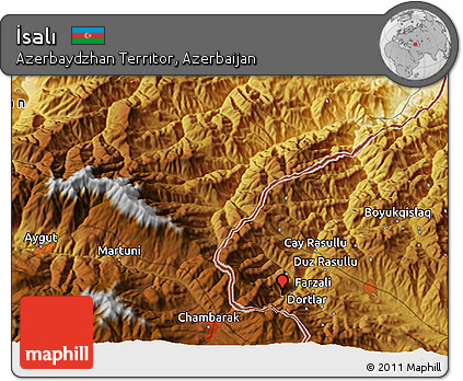 Physical 3D Map of İsalı