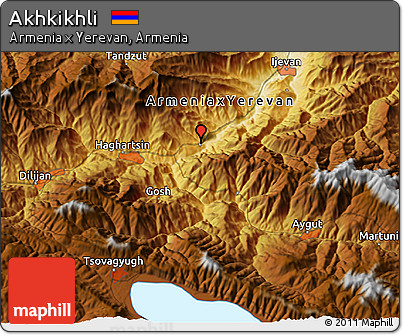 Physical 3D Map of Akhkikhli