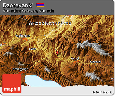 Physical 3D Map of Dzoravank'