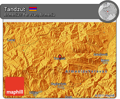 Political 3D Map of Tandzut