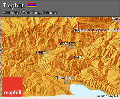 Political 3D Map of T'eghut