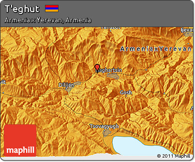 Political 3D Map of T'eghut