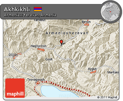 Shaded Relief 3D Map of Akhkikhli