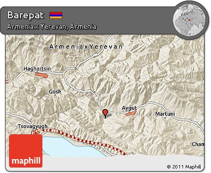 Shaded Relief 3D Map of Barepat