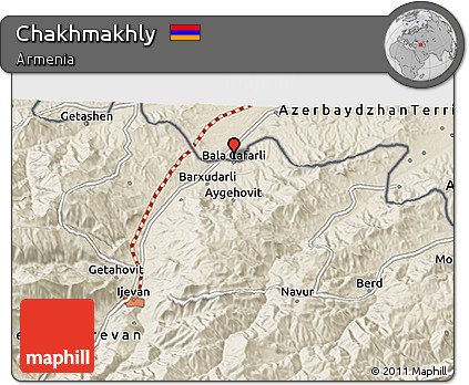 Shaded Relief 3D Map of Chakhmakhly