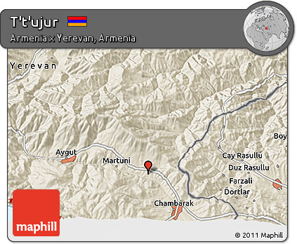 Shaded Relief 3D Map of T't'ujur