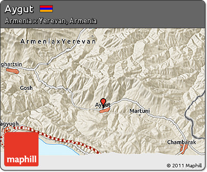 Shaded Relief 3D Map of Aygut