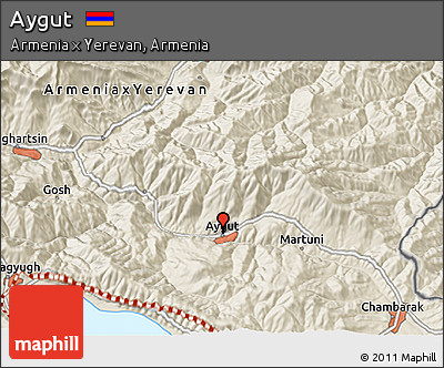 Shaded Relief 3D Map of Aygut