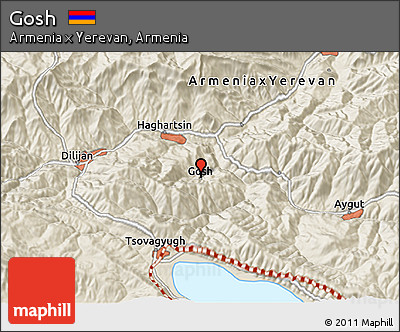 Shaded Relief 3D Map of Gosh