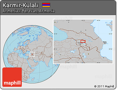 Gray Location Map of Karmir-Kulali