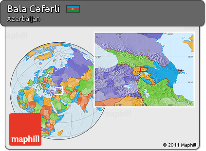 Political Location Map of Bala Cǝfǝrli