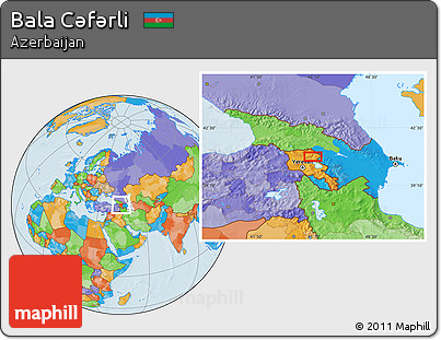 Political Location Map of Bala Cǝfǝrli