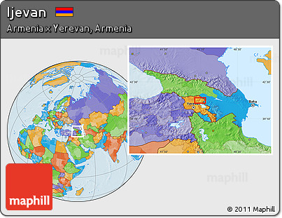 Political Location Map of Ijevan