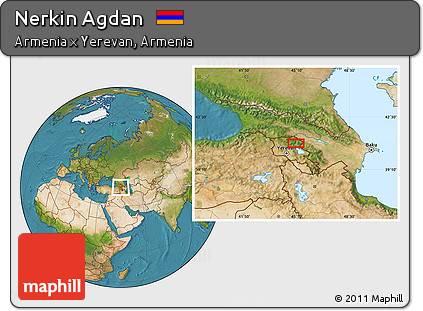 Satellite Location Map of Nerkin Agdan