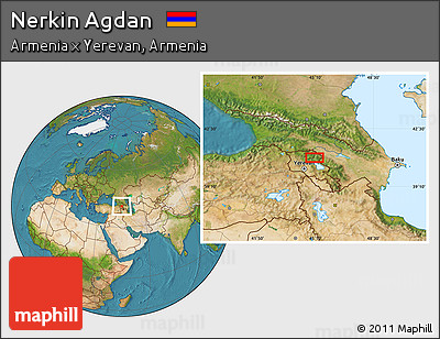 Satellite Location Map of Nerkin Agdan