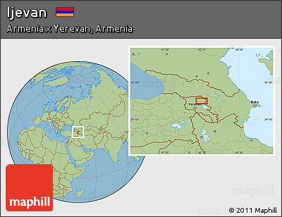 Savanna Style Location Map of Ijevan