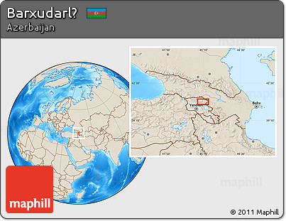 Shaded Relief Location Map of Barxudarlḯ
