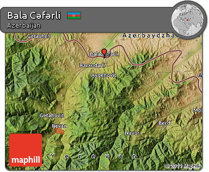 Satellite Map of Bala Cǝfǝrli
