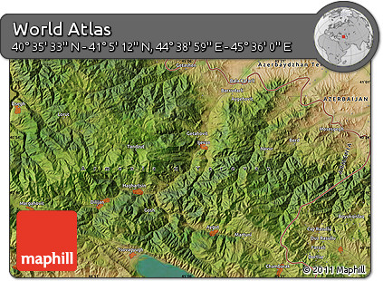 Satellite Map of the Area around 40° 50' 23" N, 45° 7' 30" E